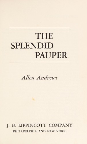 Cover for The splendid pauper.