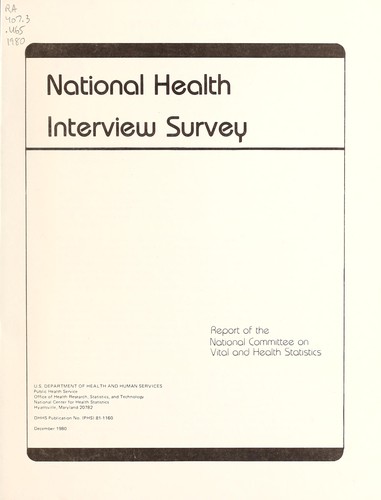 Cover for National Health Interview Survey