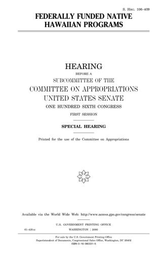 Cover for Federally funded native Hawaiian programs