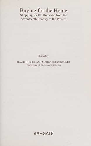Cover for Buying for the home