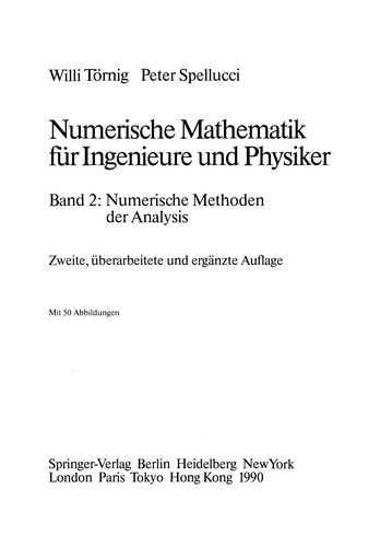 Cover for Numerische Mathematik für Ingenieure und Physiker