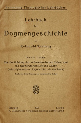 Cover for Lehrbuch der dogmengeschichte