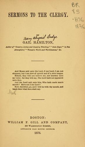 Cover for Sermons to the clergy