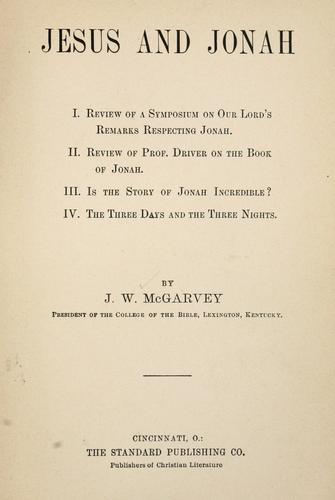 Cover for Jesus and Jonah...