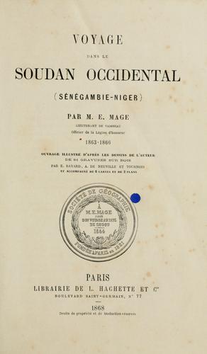 Cover for Voyage dans le Soudan occidental (Sénégambie-Niger)