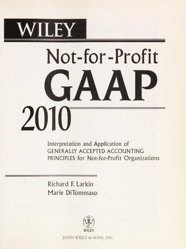 Cover for Wiley not-for-profit GAAP 2010