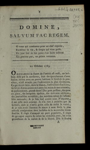 Cover for Domine, salvum fac regem