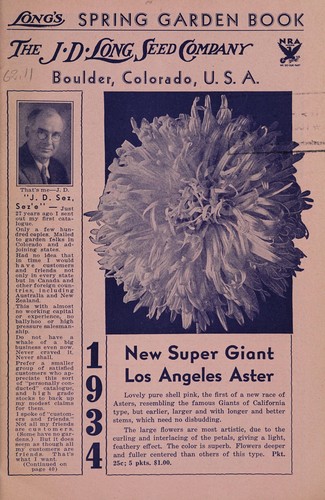 Cover for Long's spring garden book, 1934