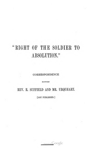 Cover for Right Of The Soldier To Absolution