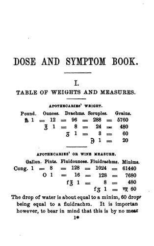 Cover for The Physician's dose and symptom book