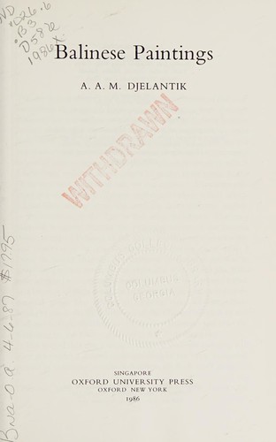 Cover for Balinese paintings