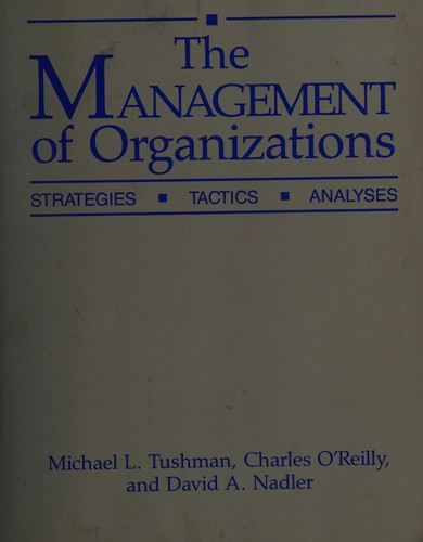 Cover for The management of organizations