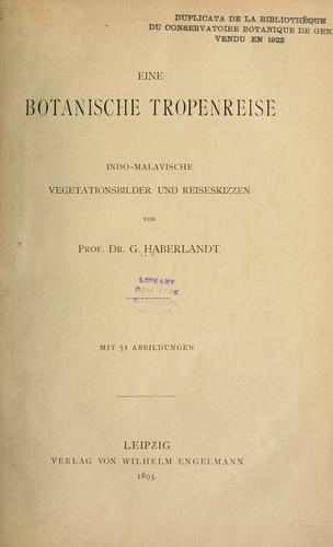 Cover for botanische Tropenreise