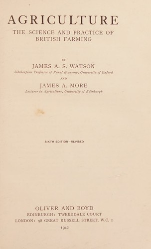 Cover for Agriculture;