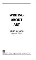 Cover for Writing about art