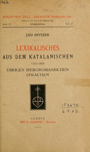 Cover for Lexikalisches aus dem Katalanischen und den übrigen iberoromanischen Sprachen