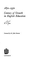 Cover for A century of growth in English education, 1870-1970