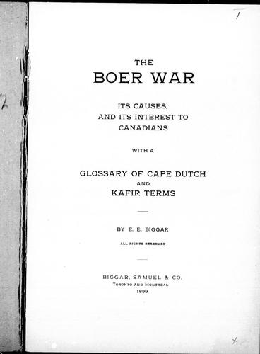 Cover for The Boer War