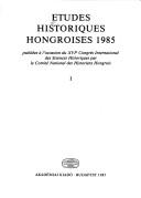 Cover for Etudes historiques hongroises 1985