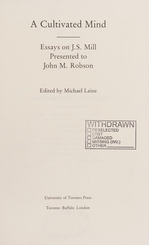 Cover for A cultivated mind