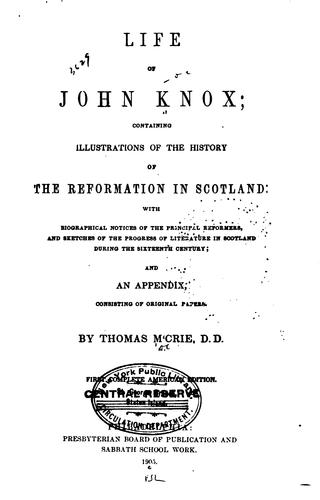 Cover for Life of John Knox.