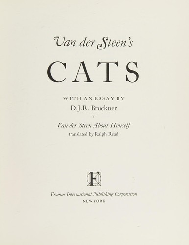 Cover for Van der Steen's cats
