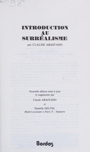 Cover for Introduction au surréalisme