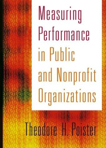 Cover for Measuring Performance in Public and Nonprofit Organizations