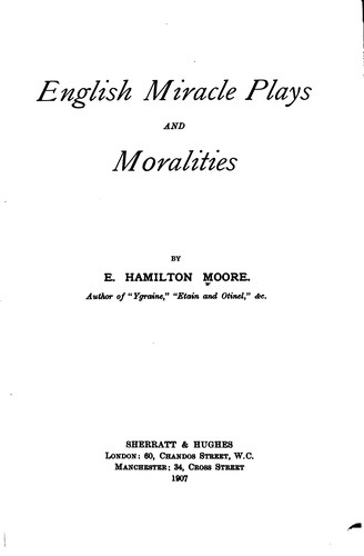 Cover for English miracle plays and moralities
