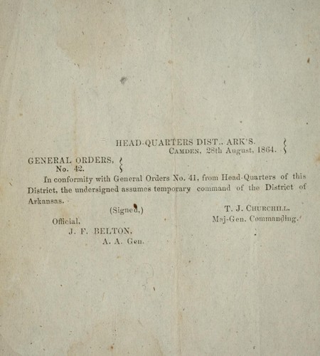 Cover for General orders, no. 42