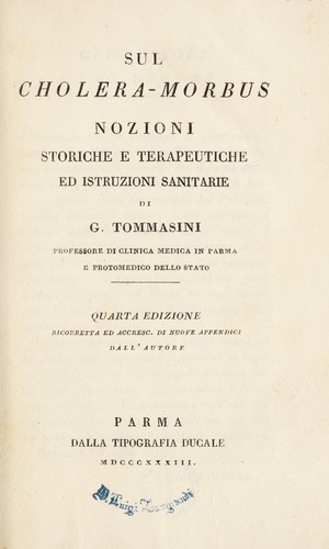 Cover for Sul cholera-morbus, nozioni storiche e terapeutiche ed istruzioni sanitarie