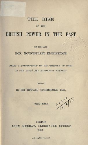 Cover for rise of the British power in the east