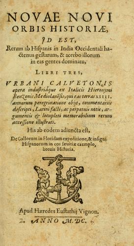 Cover for Novae Novi orbis historiæ