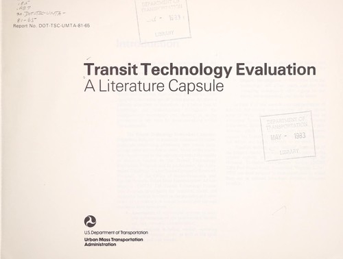 Cover for Transit technology evaluation