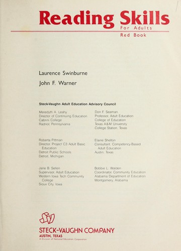 Cover for Reading Skills for Adults/Red Book