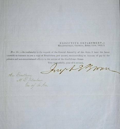 Cover for [Circular transmitting resolutions favoring increased pay for Confederate soldiers]