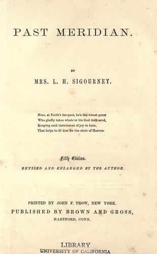 Cover for Past meridian