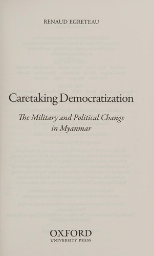 Cover for Caretaking democratization