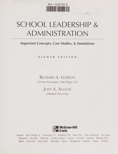 Cover for School leadership and administration