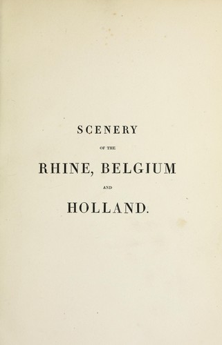 Cover for Scenery of the Rhine, Belgium and Holland