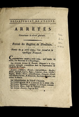 Cover for ... Arr^ete s concernant la s^urete  ge ne rale