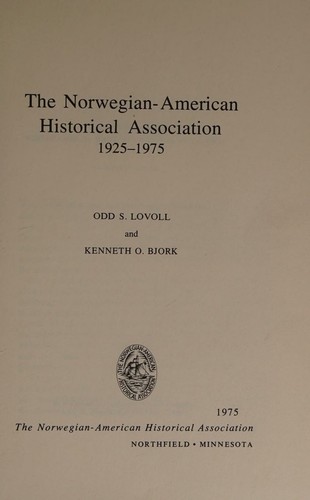 Cover for The Norwegian-American Historical Association, 1925-1975
