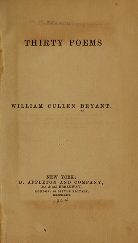 Cover for Thirty poems
