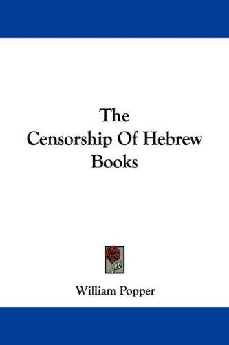 Cover for The Censorship Of Hebrew Books