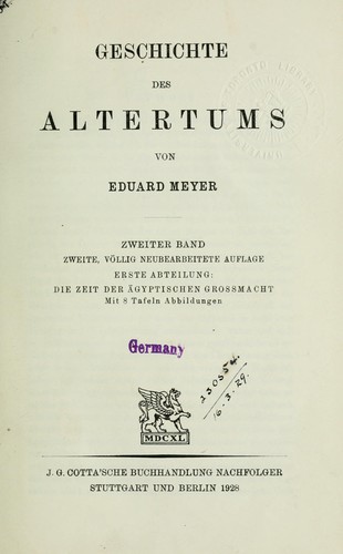 Cover for Geschichte des Altertums