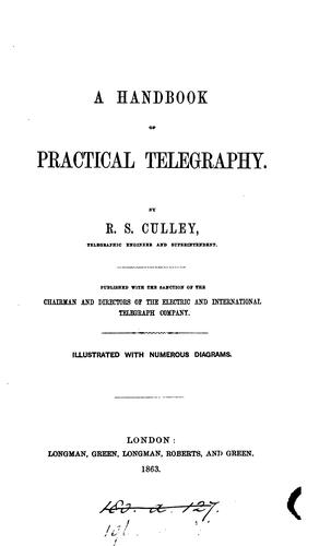 Cover for A handbook of practical telegraphy