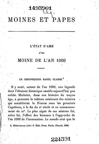 Cover for Moines et papes