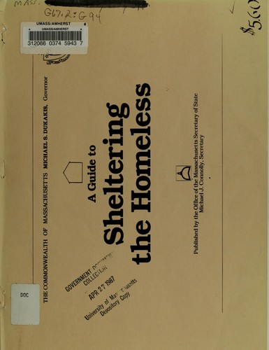 Cover for A Guide to sheltering the homeless