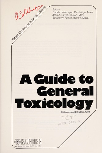 Cover for A Guide to general toxicology