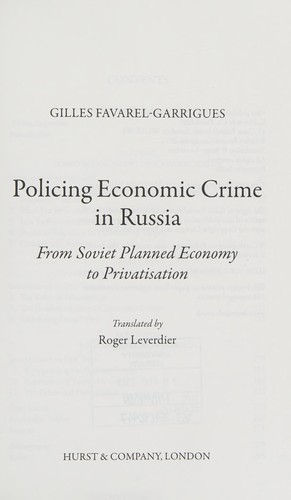 Cover for Policing Economic Crime in Russia